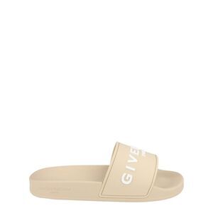 Givenchy Logo Signature Slides Beige Womens